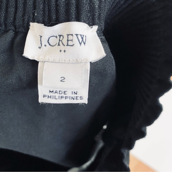 J.CREW FACTORY LINEN BLEND SKIRT SCALLOP HEM PAPERBAG WAIST SIZE 2 BLACK - Picture 4 of 10